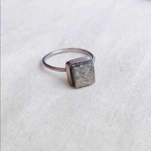 Size 7 925 Sterling Silver and Pyrite ring